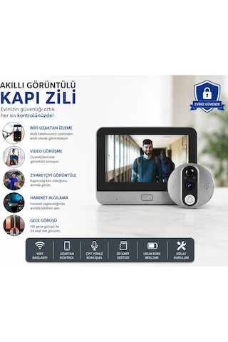 Cmr101 Akıllı Kapı Zili İle Güvende Kalın Akıllı Kamera İle 7/24 Koruma Tek Dokunuşta Güvenlik