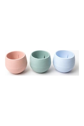 Dekoratif İskandinav Mini Saksı Seti, 8x7 Cm, Pembe, Plastik, Kaktüs Ve Sukulent Bitkiler İçin, 3'lü Diğer