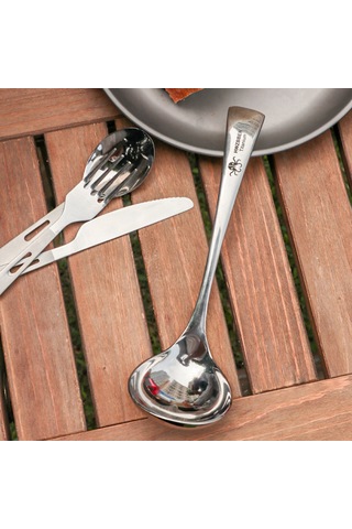 Mufunye Gümüş Renkli Saf Titan Malzeme 20x6 Cm 60 Gr Fonksiyonel Çorba Kaşığı Gümüş