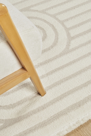 Kaşmir Halı 7/24 Plushy Runa Cream 200x290 Gri