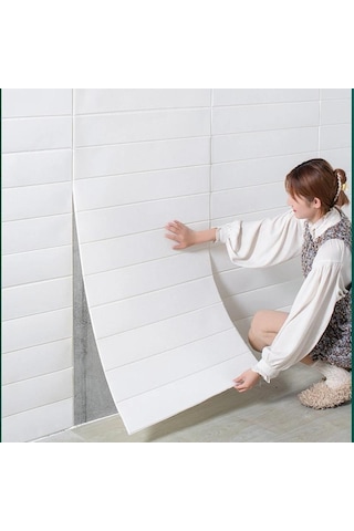 3d Lambiri Tahta Model 70x500cm Kendinden Yapışkanlı Duvar Kağıdı Esnek Köpük Panel Nw43 70x500cm