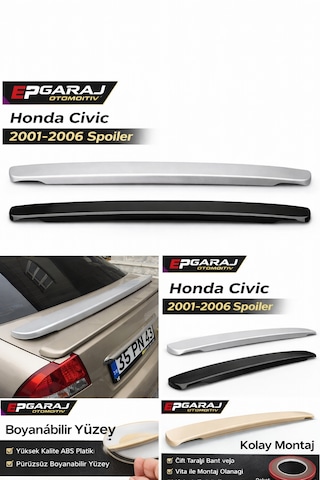 Honda Civic Vtec 2001-2006 Model Uyumlu Arka Bağaj Üstü Spoiler