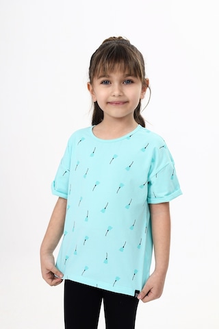 Toontoy Kids Toontoy Kız Çocuk Baskılı Tişört Mint Yeşili