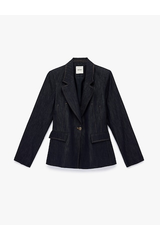 Koton Slim Fit Cepli Uzun Kollu Denim Blazer Ceket Lacivert 6sak50024ew Lacivert