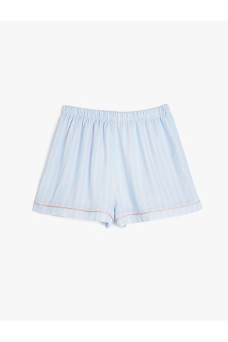 Koton Çizgili Slim Fit Viskon Şort Pijama Altı Mavi Çizgili 5slk80007mw Mavi Çizgili Mavi