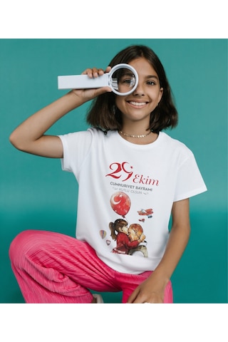 29 Ekim Çocuk Tişörtleri Unisex Beyaz T-shirt Beyaz