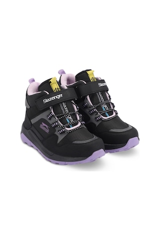 Slazenger KENZIE Çocuk Cırt Cırtlı Siyah / Mor Bot