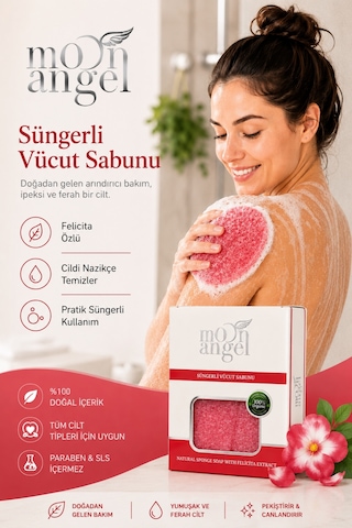Süngerli Sabun Doğal Güzellik Felicita Extract Vücut Sabunu Çiçek