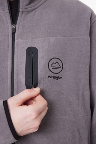 Wrangler All Terrain Gear -x- Regular Fit Normal Kesim Soğuk Geçirmez Fermurlı All Terrain Gear Erkek Gri Polar Sweatshirt Ceket W222579035