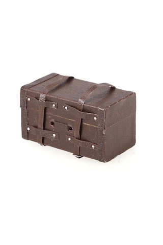 Dianziye 1/10 Ölçekli Simülasyon Tırmanma Arabası İçin Dekoratif Deri-ahşap Seyahat Valizi - Kahverengi