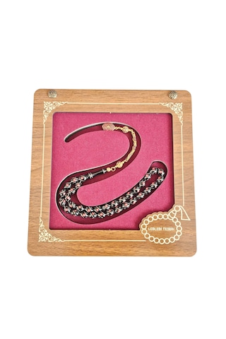 Diamond Gümüş Püsküllü Oltu Taşı Tesbih Lt1392 Siyah