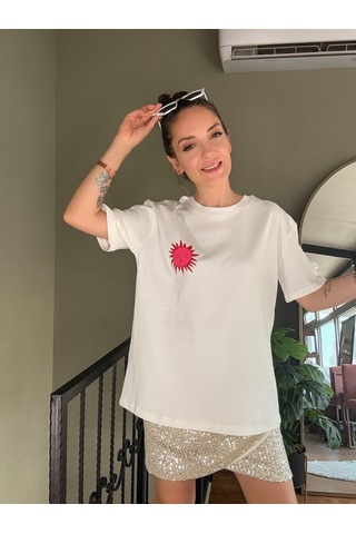 Ali Butik Ekru Out Of Office Baskılı Tişört