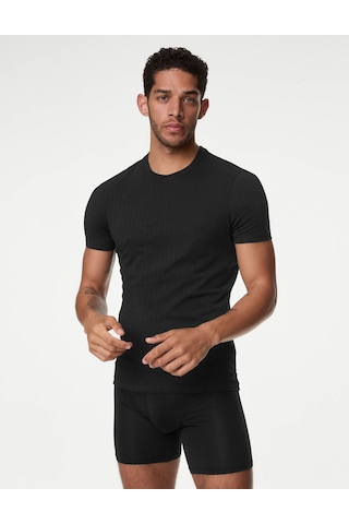 Marks & Spencer 2'li Supima Pamuklu Atlet Seti T14001681a Siyah