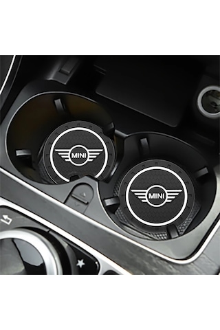 Mini Cooper Araç Bardak Altlığı Mini Logolu Siyah Bardak Altlığı (523422595)