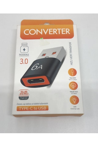 Lebron Cnr30 Type-c Dişiden Usb 3.0 Erkeğe Dönüştürücü Adaptör - 6a Hızlı Veri Transferi