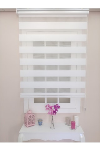 Venassa Beyaz Bambu Zebra Stor Güneşlik Perde