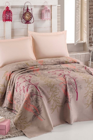 Doğal Pike Baskılı Battal 230x220cm Urla Bej Bej