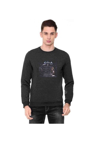 Sodom Better Off Dead Baskılı Füme Erkek Örme Sweatshirt