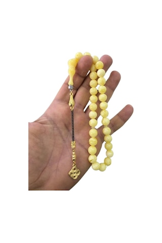 Sultan Telkari Küre Model Beyrut Damlası Kehribar Tespih Sarı