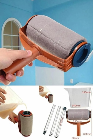 Pintar Facil Boya Badana Rulo Seti Zahmetsiz Yıkanabilir Rulo Fır