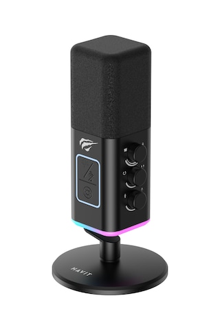 Havit Gamenote Gk71 Rgb Profesyonel Yayıncı Oyuncu Mikrofonu Type-c Xlr 24bit/192kh