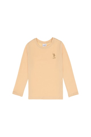 U.S. Polo Assn. Kız Çocuk Bisiklet Yaka Basic Sweatshirt 50313123-vr011 Bej