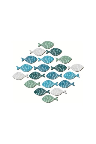 Qingmipy 20 Adet Ahşap Deniz Stili Balık Figürlü Duvar Dekoru Seti - Akdeniz Tarzı Duvar Asmaları