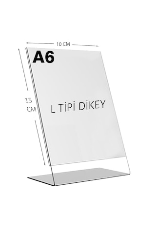 Heroglas A6 L Tipi Dikey Masa Üstü Şeffaf Pleksi / Föylük-fiyatlı