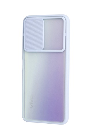 Cosmotex Newface Vivo Y53s Kılıf Palm Buzlu Kamera Sürgülü Silikon - Lila