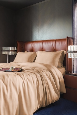 İssimo Jade Peony Vegan İpek Nevresim Takımı Çift Kişilik Somon-1840 Somon