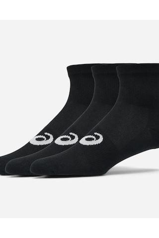 Asics 3 Pack Quarter Sock Unisex Black/obsidian Grey Koşu Çorabı 3033c299-001