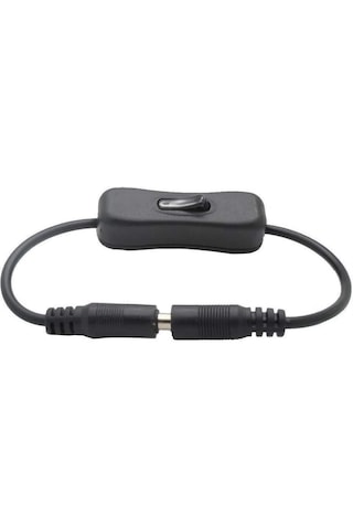 30cm Dc Adaptör Dişi - Erkek Bağlantı Kablo 5.5x2.1mm On/off Duy Anahtarlı