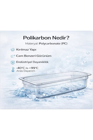 1/4 Gn Siyah Polikarbon Gastronom Küvet 26x16 Cm 15 Cm Derinlik
