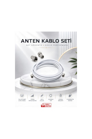 30 Metre 4k Full Hd Koaksiyel Tv Uydu Anten Kablosu Seti - Güçlü Sinyal Aktarımlı Dayanıklı Televizyon Kablosu - Lnb Alıcı Uyumlu Yüksek Kalite Beyaz