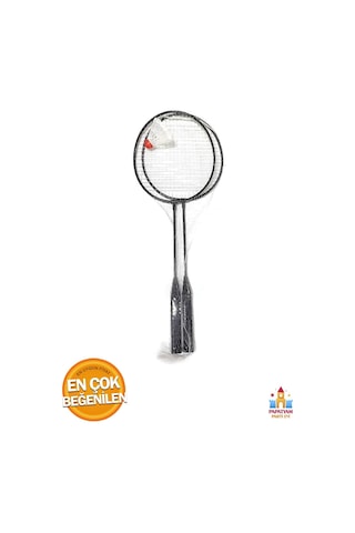Badminton Raketi Oyun Seti 2 Adet Raket Yanında Oyun Topu Hediyeli Demir Saplı Yumuşak File
