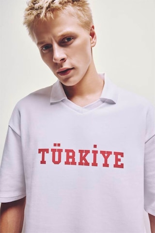 Defacto Boxy Fıt Türkiye Baskılı Kısa Kollu Kırmızı Tişört I1796ax26smwt34 Beyaz-wt34