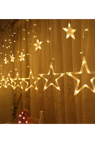 Yıldız Perde Led Günışığı Renk 12 Sarkıt 108 Ledli 3 Metre Günışığı