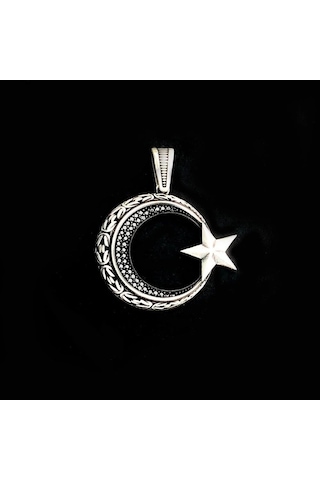 925 Ayar Gümüş Ayyıldız Model Kolye Ucu Gümüş