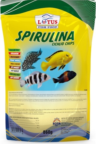 Lotus Spirulina Cichlid Chips 860 G Poşet Tropheus Yemi