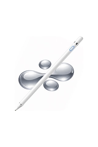 Samsung Uyumlu Galaxy A7 Lite T220 Şarjlı Aktif Stylus Kalem Hassas Uç Not Alma & Çizim İçin Beyaz