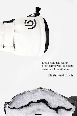 Moveevo Kışlık Kayak Eldiveni - Unisex Siyah & Beyaz, Parmak Ucu Dokunmatik, Isıtıcı Polyester, S/m/l/xl Boyutlarında Siyah