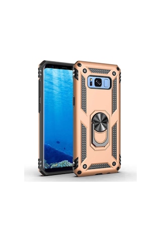 Zore Galaxy Uyumlu S8 Kılıf Vega Kapak - Gold Gold