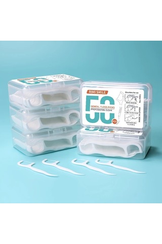 Willowhaven Rımı Smıle 50 Adet Diş İpi Temizlik Çubuğu, Polietilen Malzeme, Kokusuz