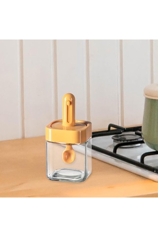 Homyl Baharat Kavanoz Mutfak Malzemeleri Mini Şeffaf Konserve Sarı