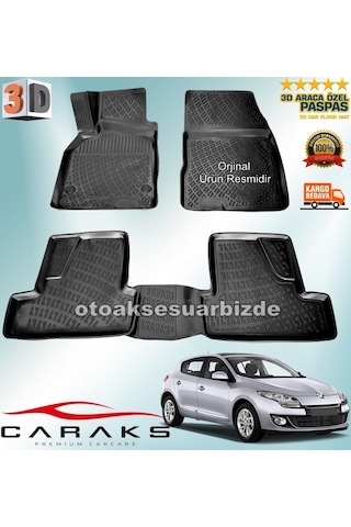Renault Megane 3 3D Paspas Havuzlu Siyah Hb 2009-2016 Arasıcaraks