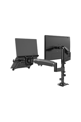 Ergoflex NB H180-FP Çift Kol Amortisörlü 22"-32" Monitör Tutucu ve 10"-17" Laptop Standı