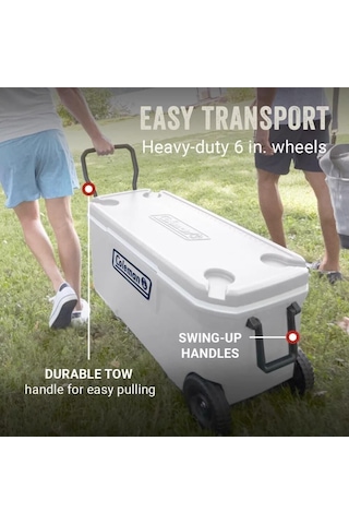 Coleman Xtreme Wheeled 100 Qt Tekerlekli Soğutucu Marine Buzluk 94.6 Lt Mz Beyaz