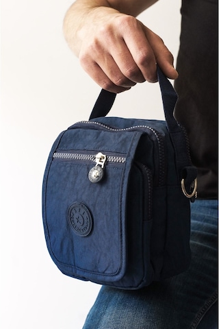 Krinkıl/klinkır Su Geçirmez İthal Kumaş Cırtlı Çokgözlü Erkek Çapraz Omuz El Çantası Lacivert 11-6k Lacivert