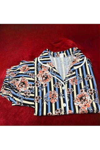 Novavita Yenihayat Düğmeli Pijama Takımı Çok Renkli