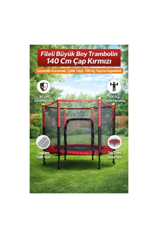 Veraura Lifestyle Fileli 140 Cm Büyük Boy Trambolin Çok Renkli